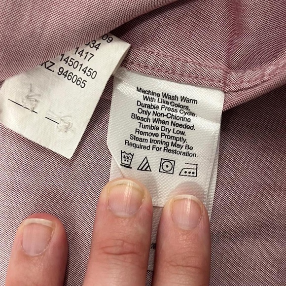 Vintage Eddie Bauer Pink Button Up Shirt Large Cotton Preppy Workwear - Picture 6 of 8